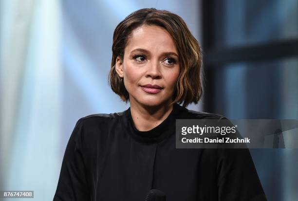 Carmen Ejogo attends the Build Series to discuss the new film 'Roman J. Israel, Esq.' at Build Studio on November 20, 2017 in New York City.