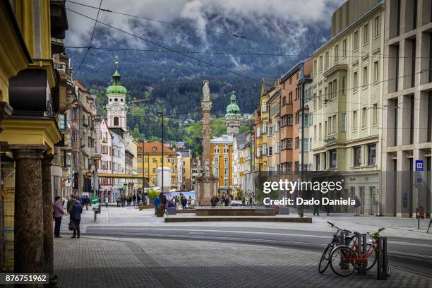 innsbruck town square - austria stock pictures, royalty-free photos & images