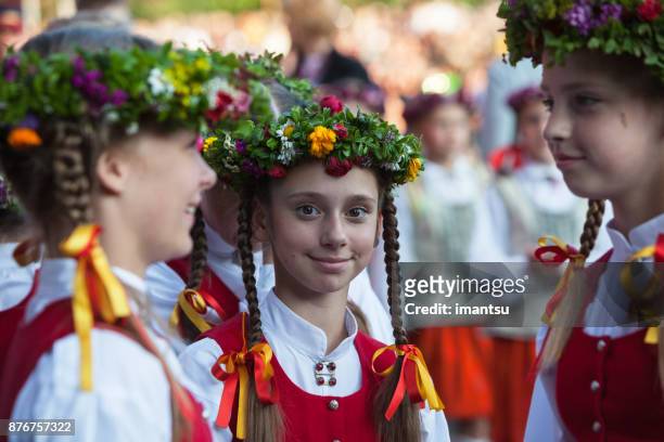 young dancers - latvia girls stock pictures, royalty-free photos & images