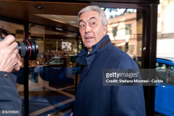 Cosimo Sibilia, President of the National Amateur League arrives at the headquarters of the Italian Football Federation for the meeting of the...