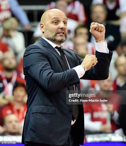 Headcoach Aleksandar Djordjevic of FC Bayern Muenchen reacts during the BBL Basketball Bundesliga match between FC Bayern Muenchen and Brose Bamberg...