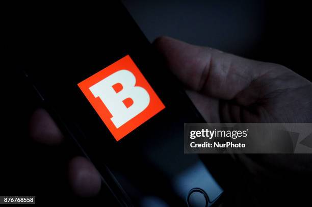 The Breitbart logo is seen on an iPhone in this photo illustration on November 20, 2017.