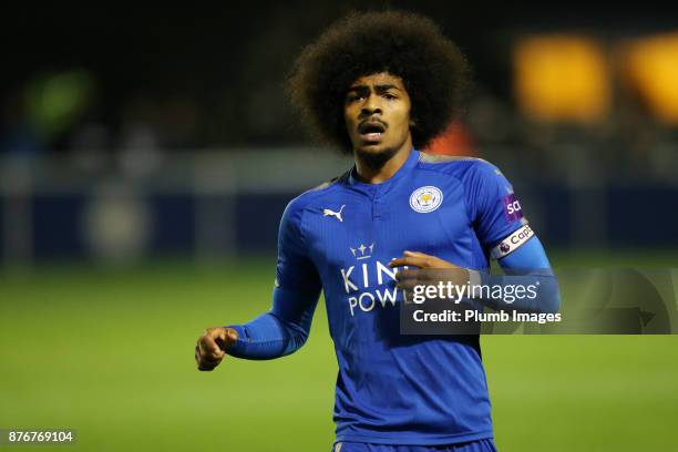 Hamza Choudhury of Leicester City during the Premier League 2 match between Leicester City and Sunderland at Holmes Park on November 20th, 2017 in...
