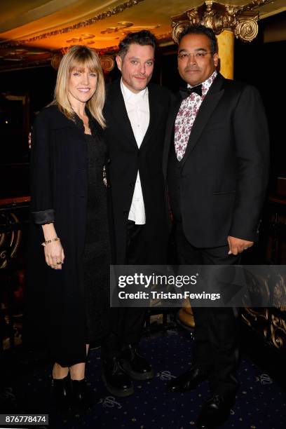 Actors Ashley Jensen, Mathew Horne and journalist Krishnan Guru-Murthy attend the annual National Youth Theatre national fundraiser at Cafe de Paris...