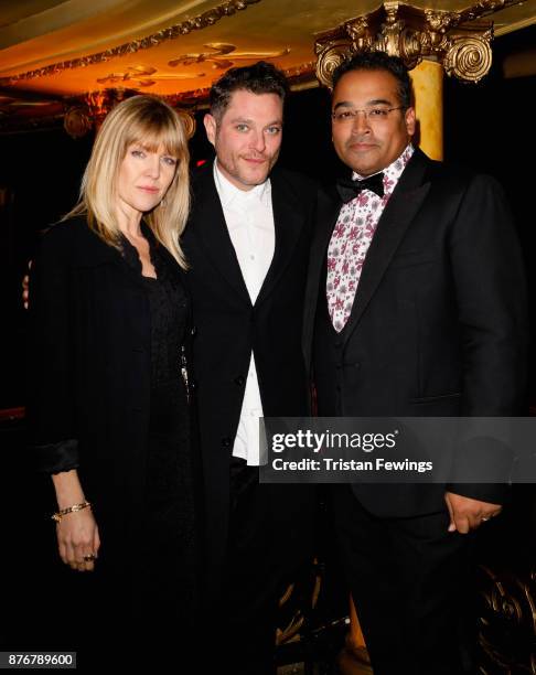 Actors Ashley Jensen, Mathew Horne and journalist Krishnan Guru-Murthy attend the annual National Youth Theatre national fundraiser at Cafe de Paris...