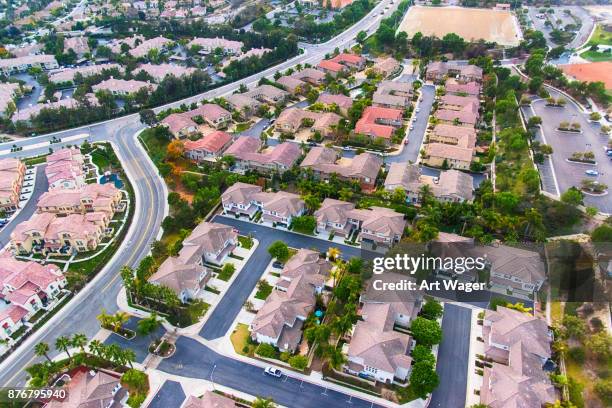 suburban subdivision aerial - san diego house stock pictures, royalty-free photos & images