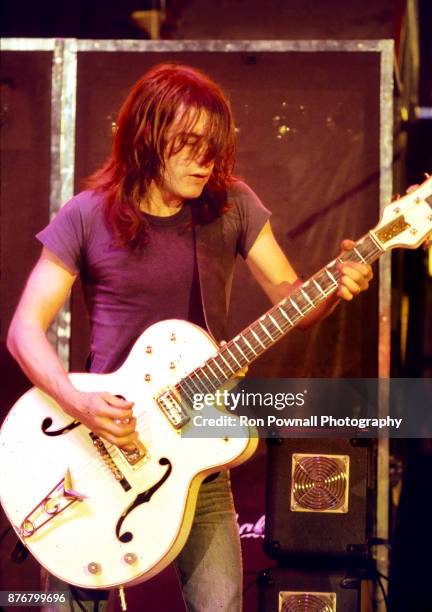 Malcolm Young of AC/DC performing at Buffalo Memorial Auditorium, September 27, 1978