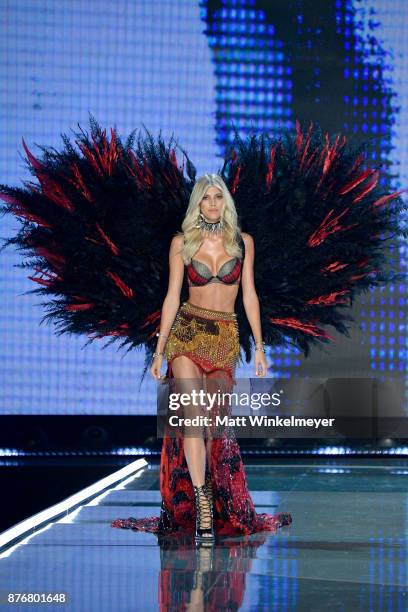 Model Devon Windsor walks the runway during the 2017 Victoria's Secret Fashion Show In Shanghai at Mercedes-Benz Arena on November 20, 2017 in...