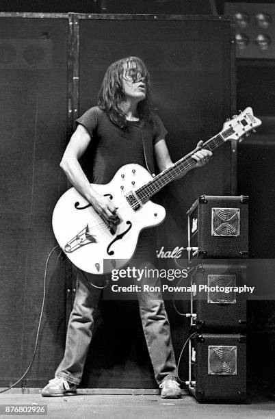 Malcolm Young of AC/DC performing at The Orpheum Theater, Boston, MA, October 9, 1980