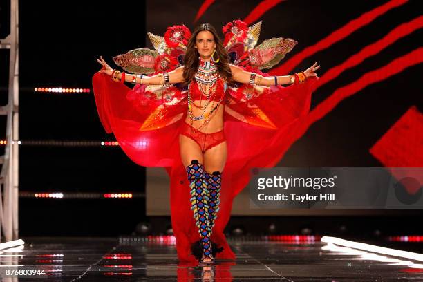 Alessandra Ambrosio walks the runway during the 2017 Victoria's Secret Fashion Show at Mercedes-Benz Arena on November 20, 2017 in Shanghai, China.