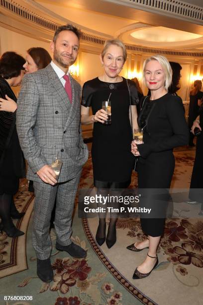 Jeremy Langmead, Justine Picardie and Lorraine Candy attend the Walpole British Luxury Awards 2017 at Dorchester Hotel on November 20, 2017 in...