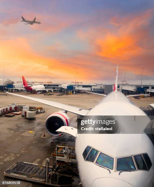 国際空港に駐機している飛行機 - kingsford smith airport ストックフォトと画像