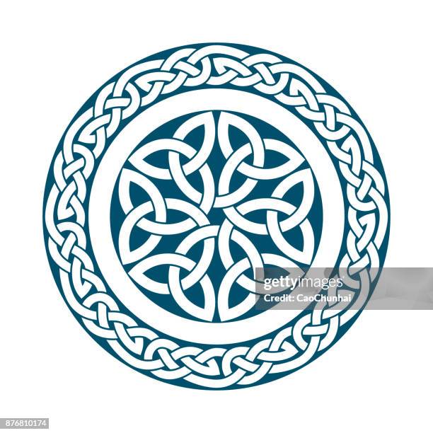 ilustrações, clipart, desenhos animados e ícones de padrão circular de medieval style(celtic knot)-04 - estilo celta