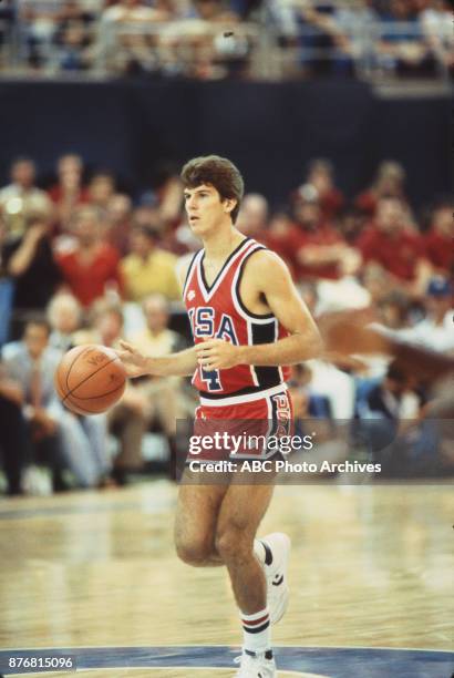 Los Angeles, CA Steve Alford, Men's Basketball team playing at 1984 Olympics at the Los Angeles Memorial Coliseum.