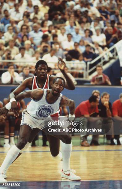 Los Angeles, CA Patrick Ewing, Dan Roundfield, Men's Basketball team playing at 1984 Olympics at the Los Angeles Memorial Coliseum.