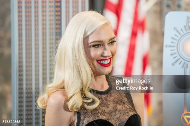 Gwen Stefani lights The Empire State Building to promote The Holiday Light Show at The Empire State Building on November 20, 2017 in New York City.