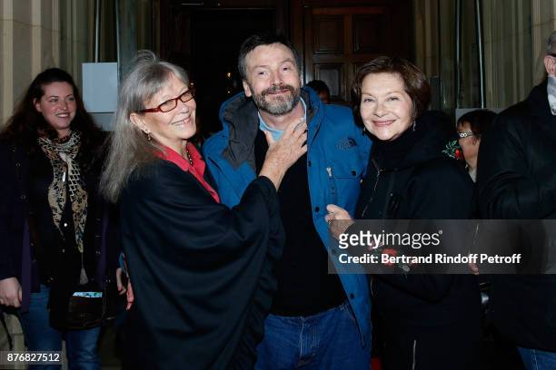 Marina Vlady, Bruno Finck and Macha Meril attend the Tribute to Jean-Claude Brialy for the 10th anniversary of his death. Held at Centre National du...