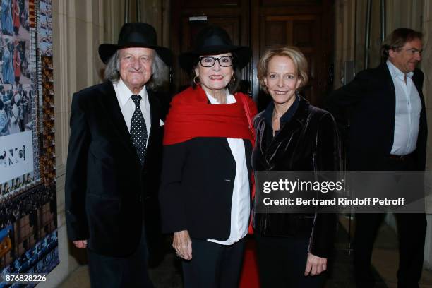 Andre Chapelle, Nana Mouskouri and President of the Centre National du Cinema et de l'Image Animee Frederique Bredin attend the Tribute to...