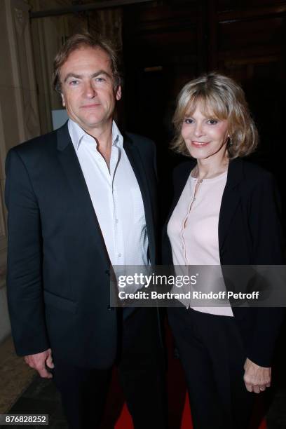 Didier Van Cauwelaert and his wife Francoise Dorner attend the Tribute to Jean-Claude Brialy for the 10th anniversary of his death. Held at Centre...