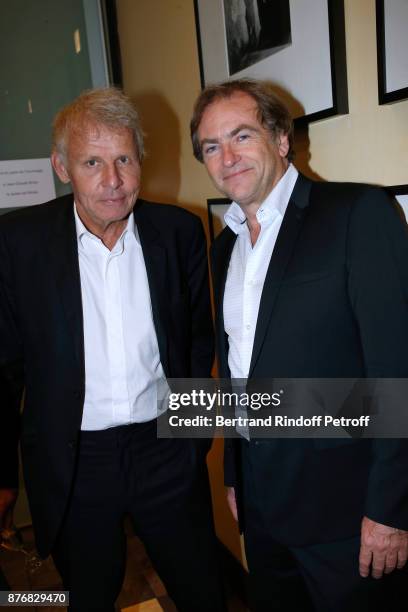 Patrick Poivre d'Arvor and Didier Van Cauwelaert attend the Tribute to Jean-Claude Brialy for the 10th anniversary of his death. Held at Centre...