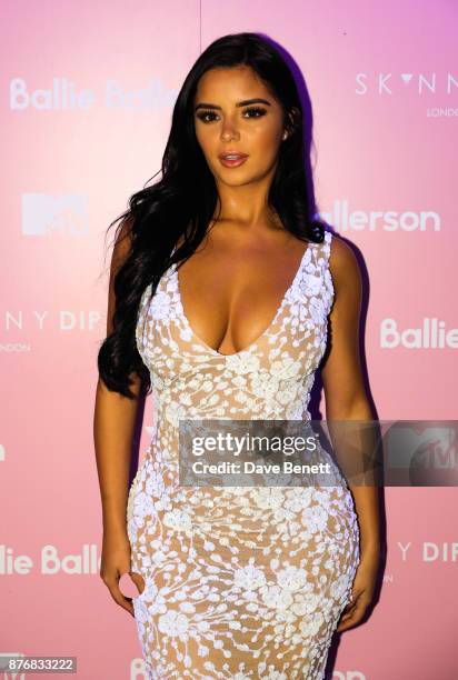 Demi Rose attends the launch of the Skinnydip x MTV collection at Ballie Ballerson on November 20, 2017 in London, England.