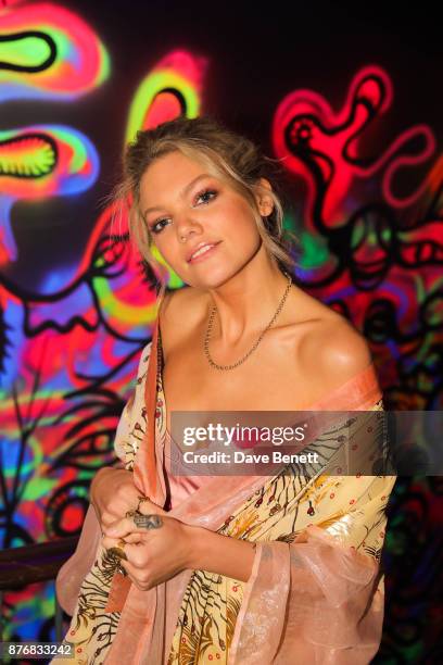 Becca Dudley attends the launch of the Skinnydip x MTV collection at Ballie Ballerson on November 20, 2017 in London, England.