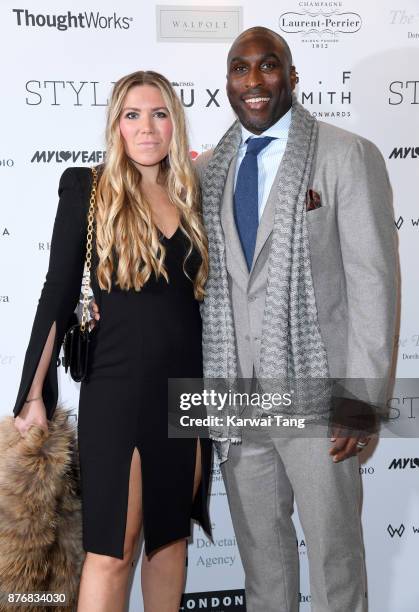 Fiona Barratt and Sol Campbell attend the Walpole British Luxury Awards at The Dorchester on November 20, 2017 in London, England.