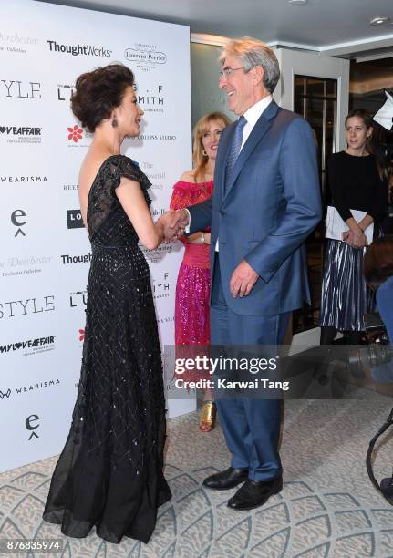 Catherine Zeta-Jones and Chairman of Walpole Michael Ward attends the Walpole British Luxury Awards at The Dorchester on November 20, 2017 in London,...