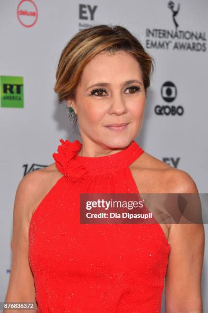 Adriana Esteves for best performance by an actress in Justica attends the 45th International Emmy Awards at New York Hilton on November 20, 2017 in...