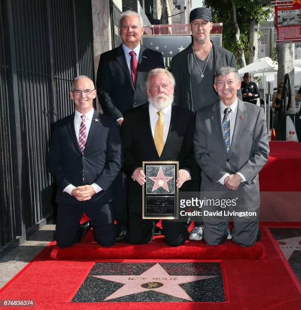 City Councilmember Mitch O'Farrell, Hollywood Chamber of Commerce Chair of the Board Jeff Zarrinnam, actor Nick Nolte, director Gavin O'Connor and...