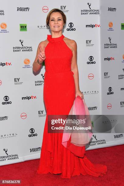 Adriana Esteves for best performance by an actress in Justica attends the 45th International Emmy Awards at New York Hilton on November 20, 2017 in...