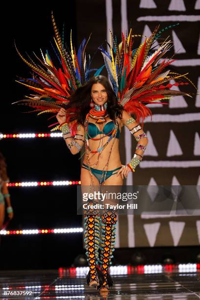 Adriana Lima walks the runway during the 2017 Victoria's Secret Fashion Show at Mercedes-Benz Arena on November 20, 2017 in Shanghai, China.