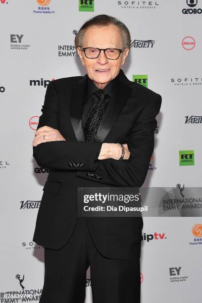 Larry King attends the 45th International Emmy Awards at New York Hilton on November 20, 2017 in New York City.