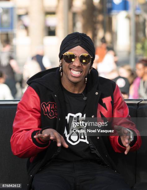 Nick Cannon visits "Extra" at Universal Studios Hollywood on November 20, 2017 in Universal City, California.