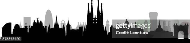 stockillustraties, clipart, cartoons en iconen met sagrada familia (alle gebouwen zijn volledig en beweegbare) - barcelona