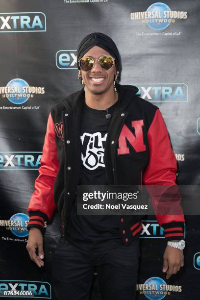 Nick Cannon visits "Extra" at Universal Studios Hollywood on November 20, 2017 in Universal City, California.