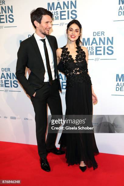 Sabin Tambrea and Violetta Schurawlow during the premiere of 'Der Mann aus dem Eis' at Cinemaxx on November 20, 2017 in Munich, Germany.