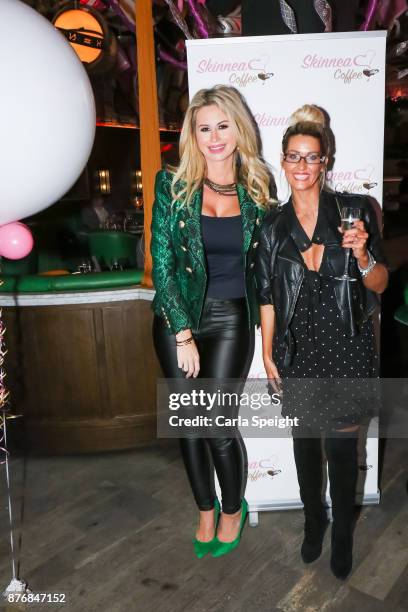 Ester Dee Leanne Brown attend the launch of Skinnea Coffee at Neighbourhood Spinningfields on November 20, 2017 in Manchester, England.