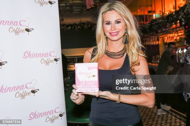 Ester Dee attends the launch of Skinnea Coffee at Neighbourhood Spinningfields on November 20, 2017 in Manchester, England.