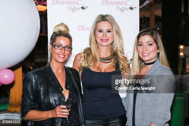 Leanne Brown Ester Dee Nikki Sanderson attend the launch of Skinnea Coffee at Neighbourhood Spinningfields on November 20, 2017 in Manchester,...