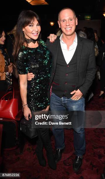 Lizzie Cundy and Robert Rinder attend an after party celebrating the final performance of Arlene Phillips' one woman show "Arlene! The Glitz, The...