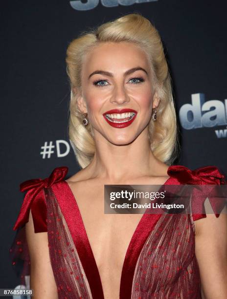 Actress/guest judge Julianne Hough poses at "Dancing with the Stars" season 25 at CBS Televison City on November 20, 2017 in Los Angeles, California.