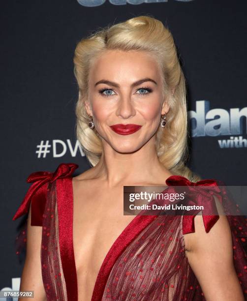 Actress/guest judge Julianne Hough poses at "Dancing with the Stars" season 25 at CBS Televison City on November 20, 2017 in Los Angeles, California.