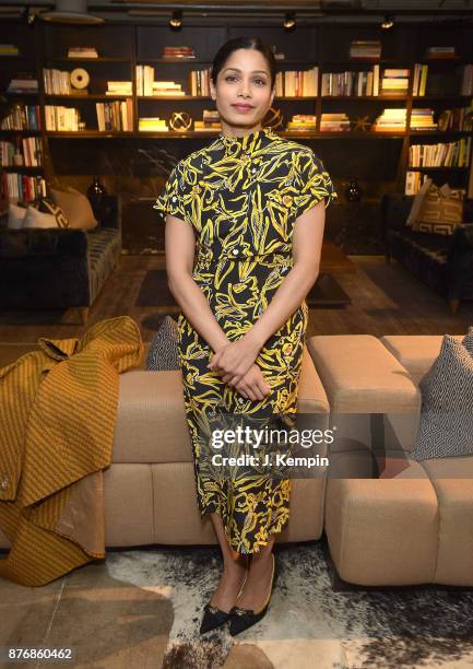 Actress Freida Pinto attends the "Ladies First" Screening & Reception at Neuehouse on November 20, 2017 in New York City.