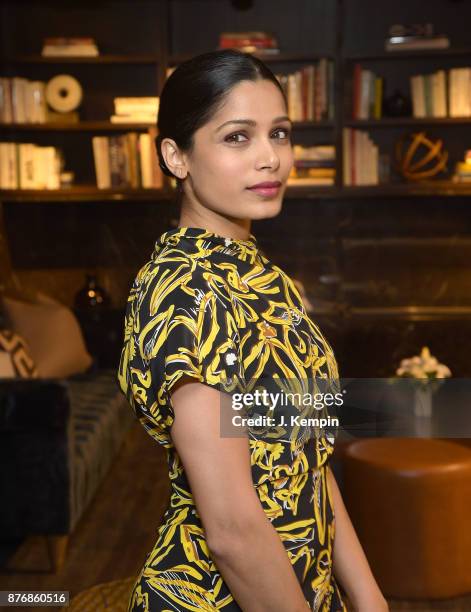 Actress Freida Pinto attends the "Ladies First" Screening & Reception at Neuehouse on November 20, 2017 in New York City.