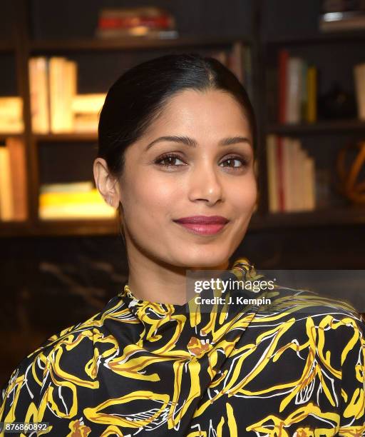 Actress Freida Pinto attends the "Ladies First" Screening & Reception at Neuehouse on November 20, 2017 in New York City.