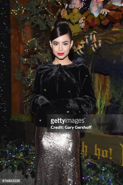 Singer and actress Sofia Carson attends the 2017 Saks Fifth Avenue & Disney "Once Upon a Holiday" windows unveiling at Saks Fifth Avenue on November...