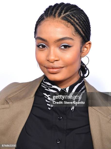 Yara Shahidi arrives at the 2017 American Music Awards at Microsoft Theater on November 19, 2017 in Los Angeles, California.