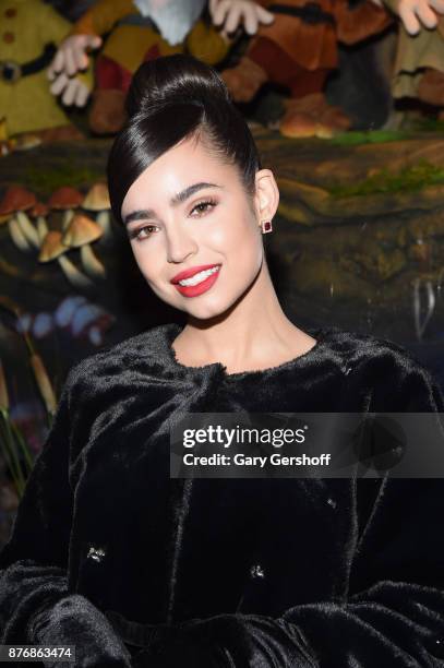 Singer and actress Sofia Carson attends the 2017 Saks Fifth Avenue & Disney "Once Upon a Holiday" windows unveiling at Saks Fifth Avenue on November...