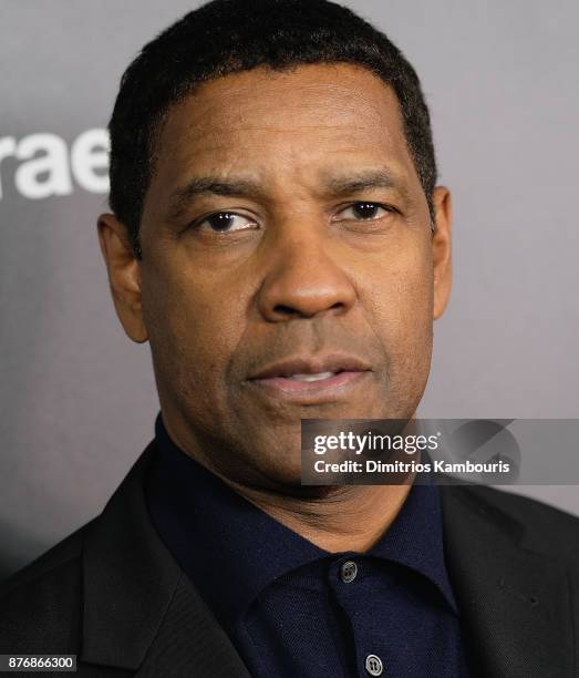 Actor Denzel Washingtonat attends the screening of Roman J. Israel, Esq. At Henry R. Luce Auditorium at Brookfield Place on November 20, 2017 in New...